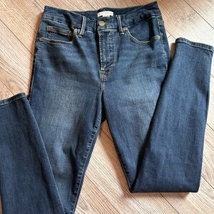 Women’s Good American High Waisted Dark Indigo Wash Skinny Jeans 6/28 EUC